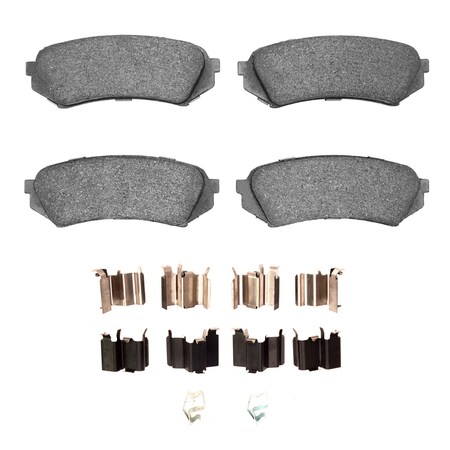 Dynamic Friction Co 5000 Advanced Brake Pads - Ceramic and Hardware Kit, Long Pad Wear, Rear 1551-0773-01